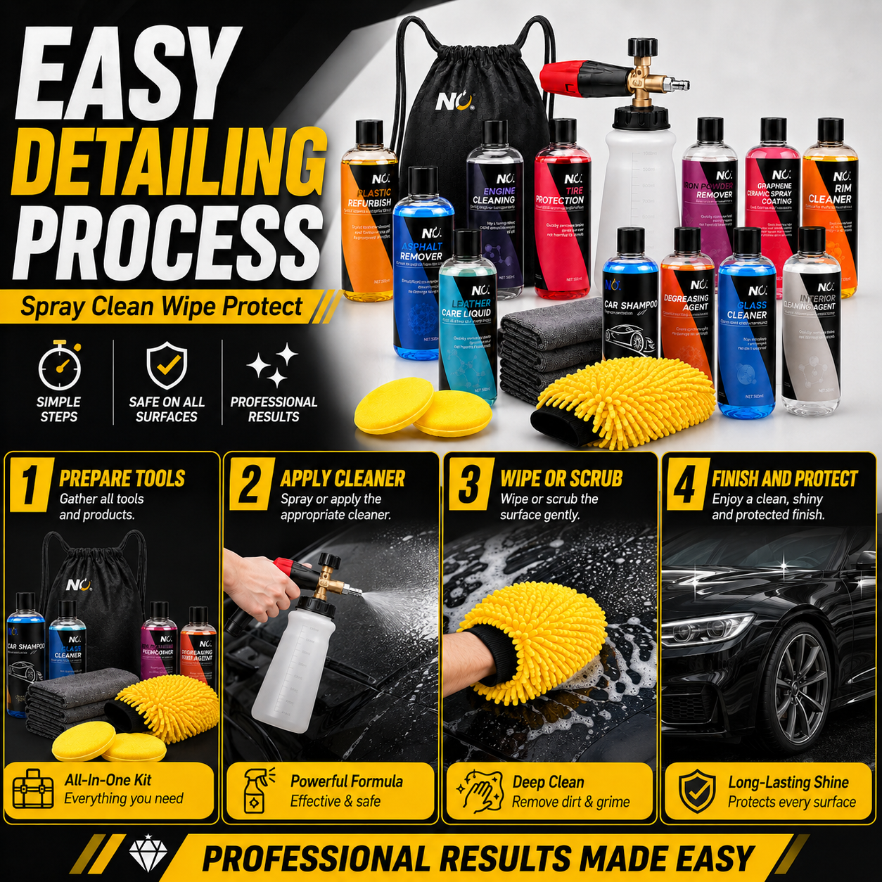 Kit de Limpeza Auto Completo