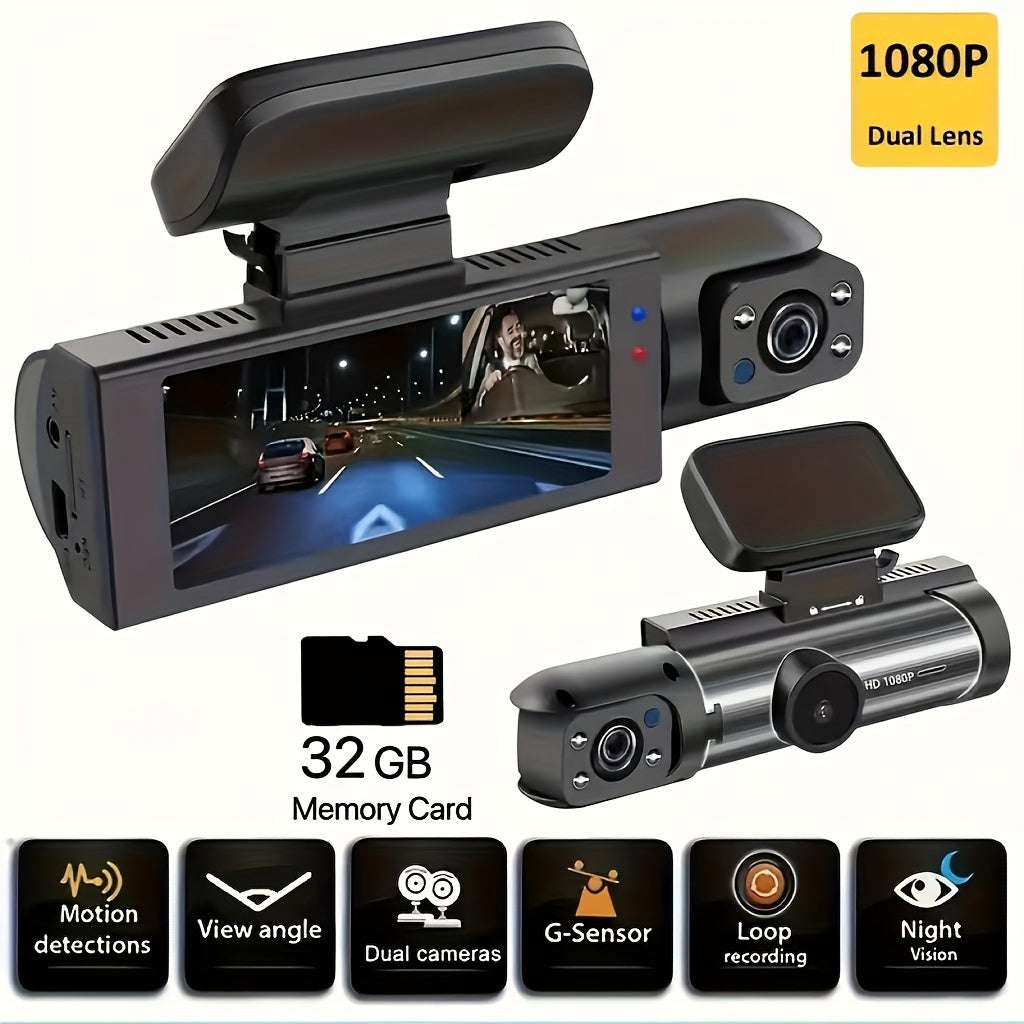 Dashcam 1080P Dual Lens Night Vision